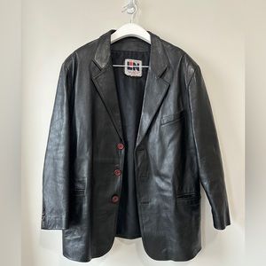 Genuine Leather Vintage Wear Mens Blazer by Leather Network Size M